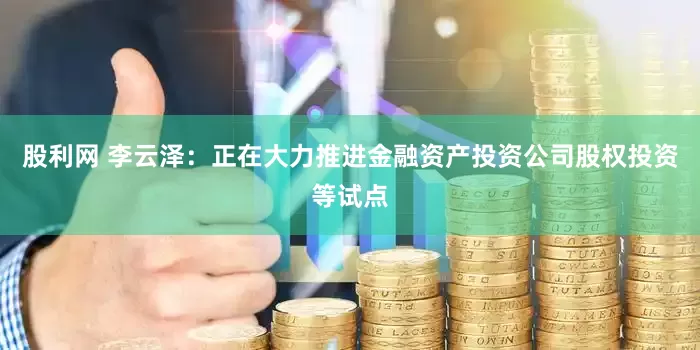 股利网 李云泽：正在大力推进金融资产投资公司股权投资等试点