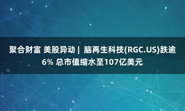 聚合财富 美股异动 |  脑再生科技(RGC.US)跌逾6% 总市值缩水至107亿美元