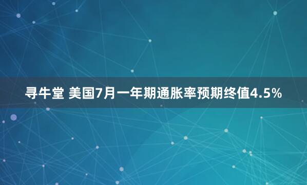 寻牛堂 美国7月一年期通胀率预期终值4.5%